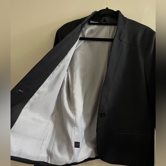 Jenni Kayne Blazer Black Woman's Medium NWOT Cotton Linen Classic‎ Business - Picture 5 of 8